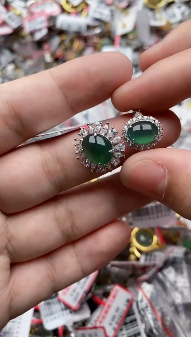 【闪购商品】翡翠戒指银S925镶嵌444444---10