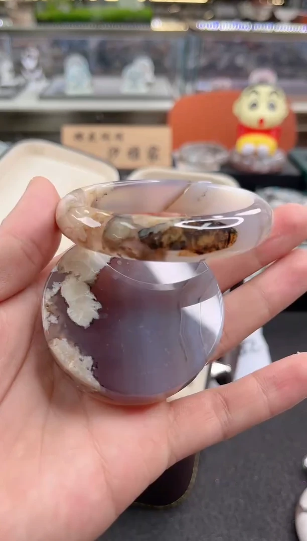 未镶嵌手镯石英质玉尘*丷圈口（赠品镯心）