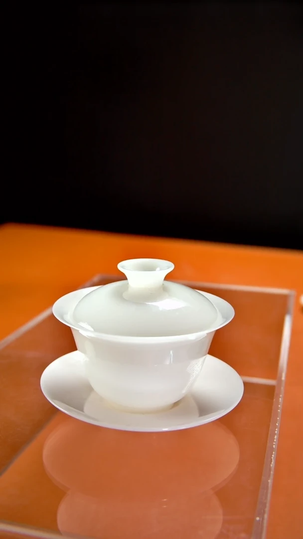 其他陶瓷《言泥陶瓷》高冰冰种璞玉系列 三才盖碗 120cc