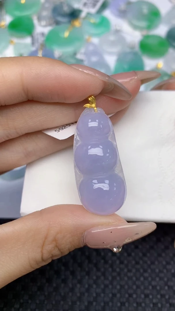 颈饰18K金镶嵌翡翠风**座天然缅甸翡翠a货百元以上9元证书费自理