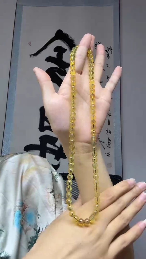 琥珀项链未镶嵌金蓝珀卡7
