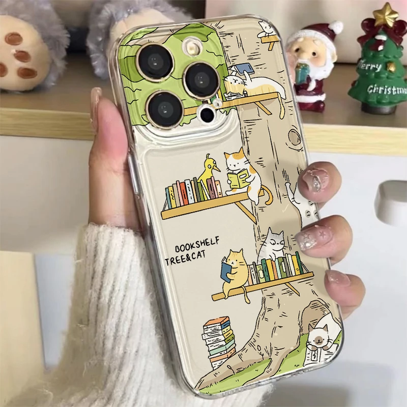 书架猫适用苹果13手机壳iphone16pro/15/14/12小米vivo华为oppoXR