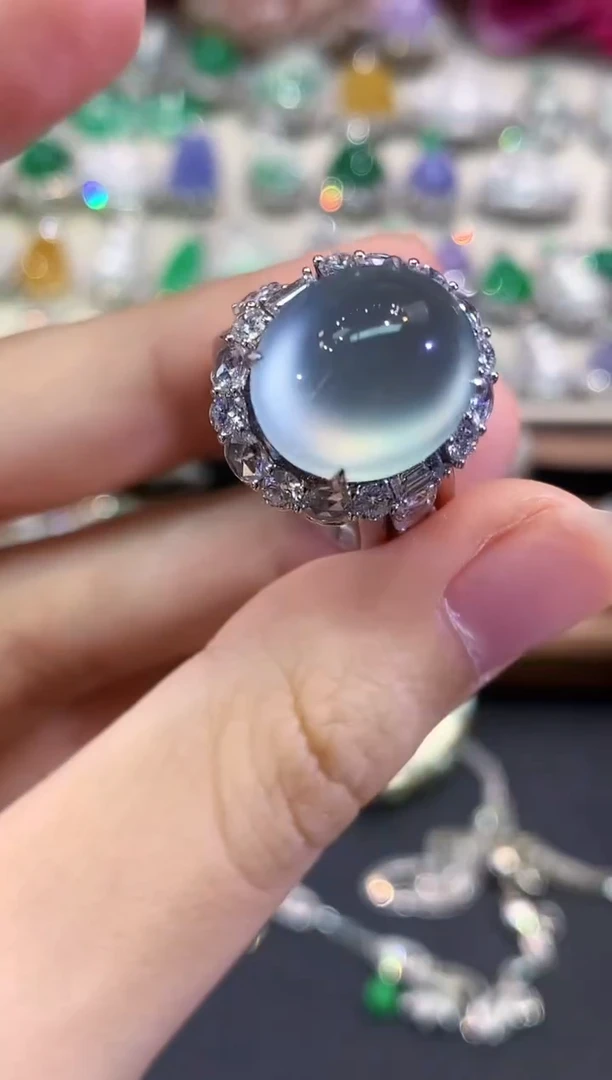 18K金镶嵌戒指翡翠用****0B278