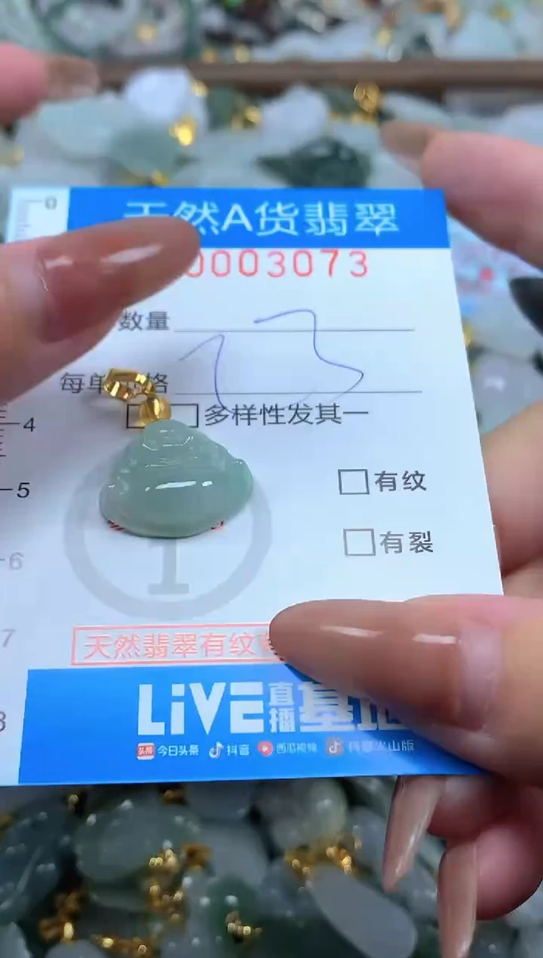 颈饰未镶嵌翡翠净货挂件-3073