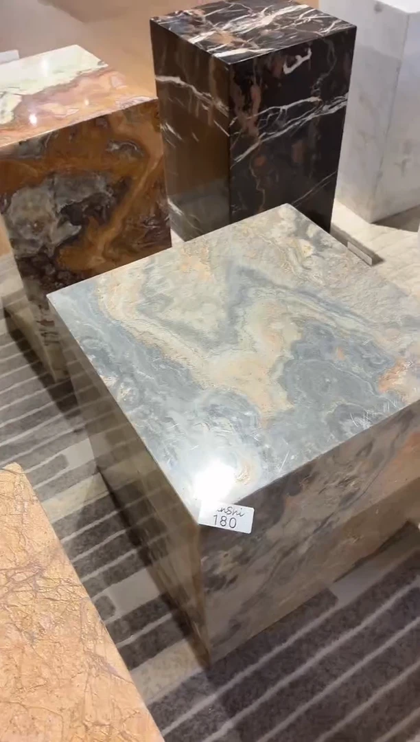 石材180金色火焰40*40*40墩墩