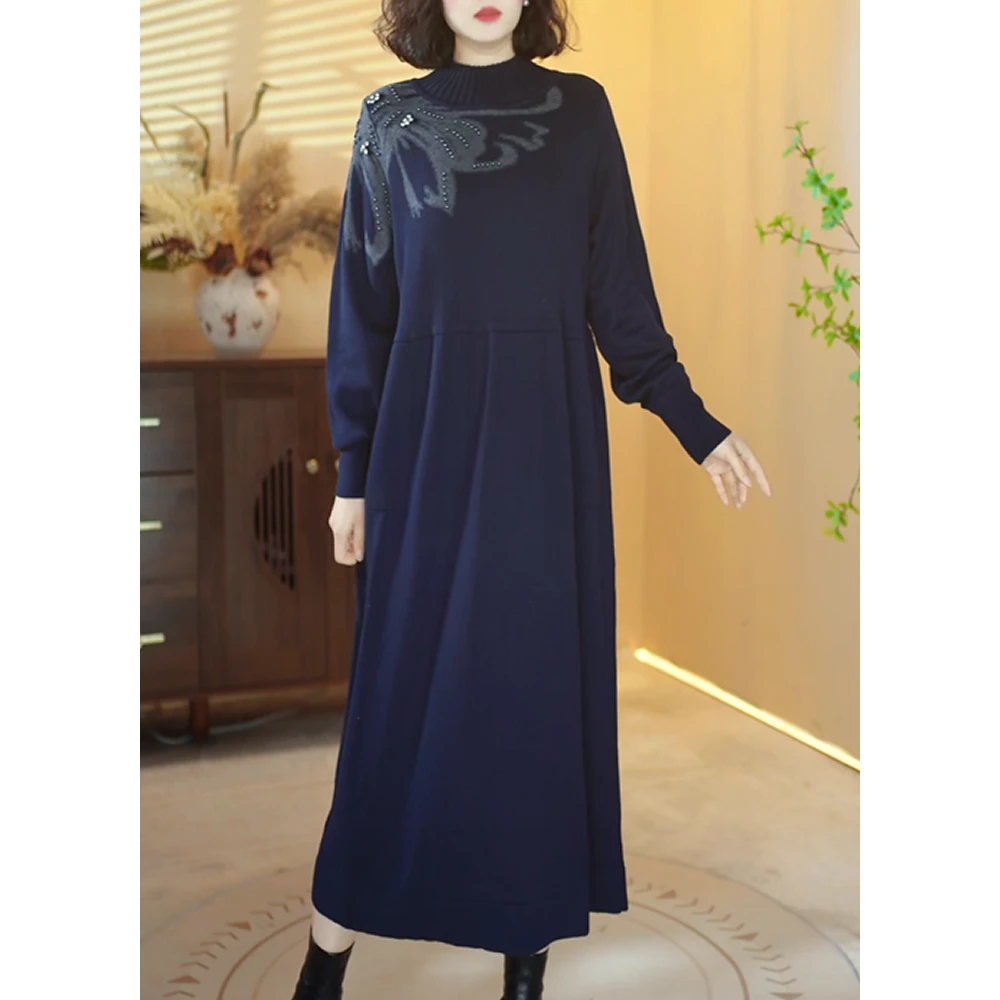 【X447】2025新款时尚百搭宽松针织显瘦连衣裙