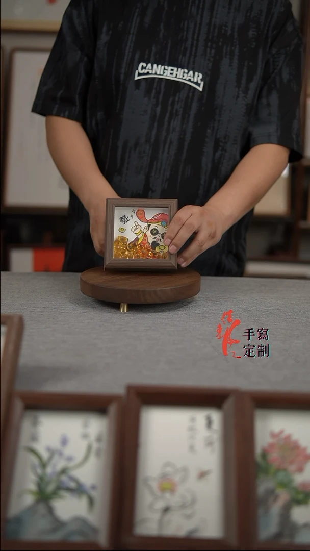 书法财神爷 方寸手写摆件