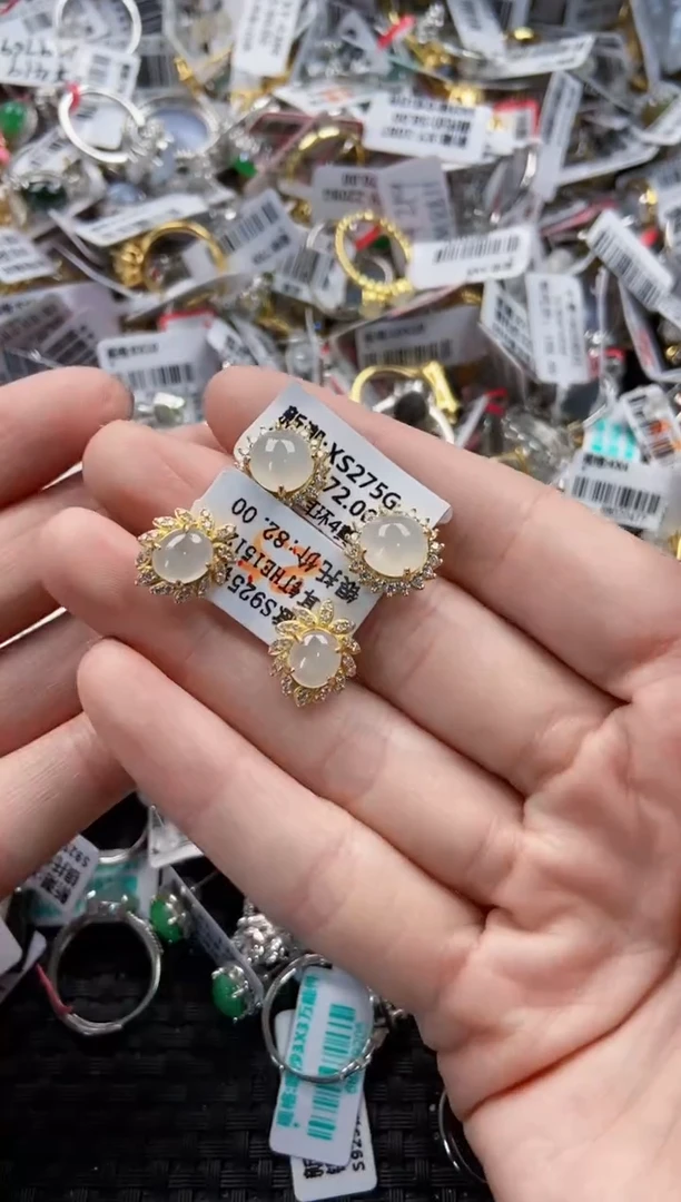 翡翠戒指银S925镶嵌666----10
