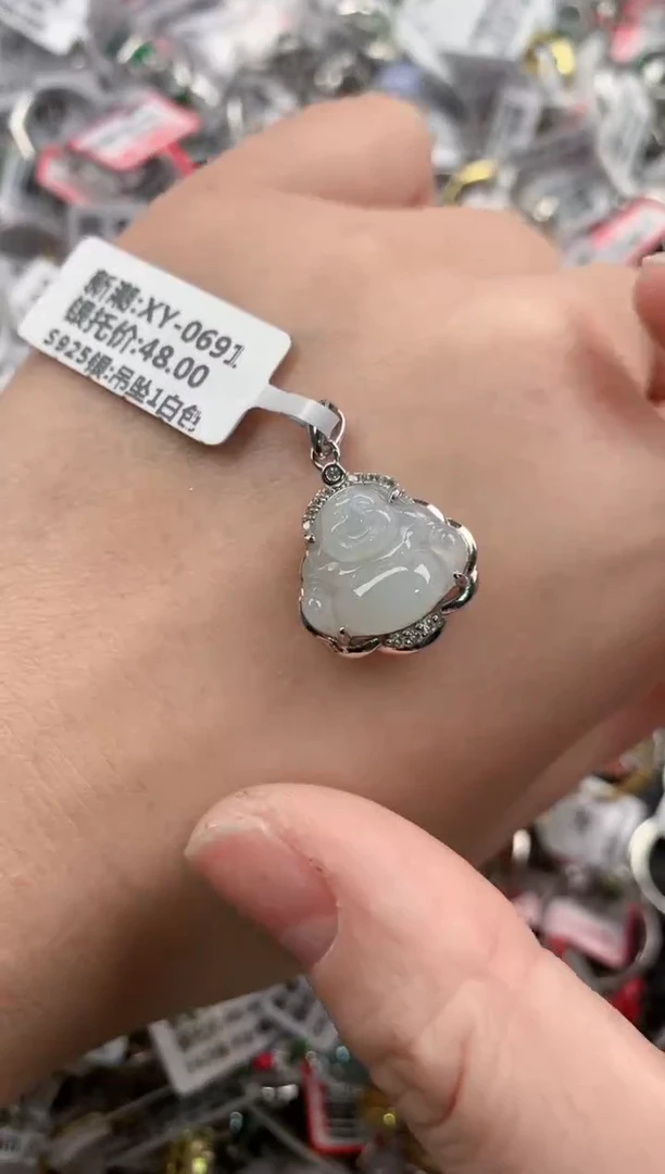 银S925镶嵌戒指翡翠444      1