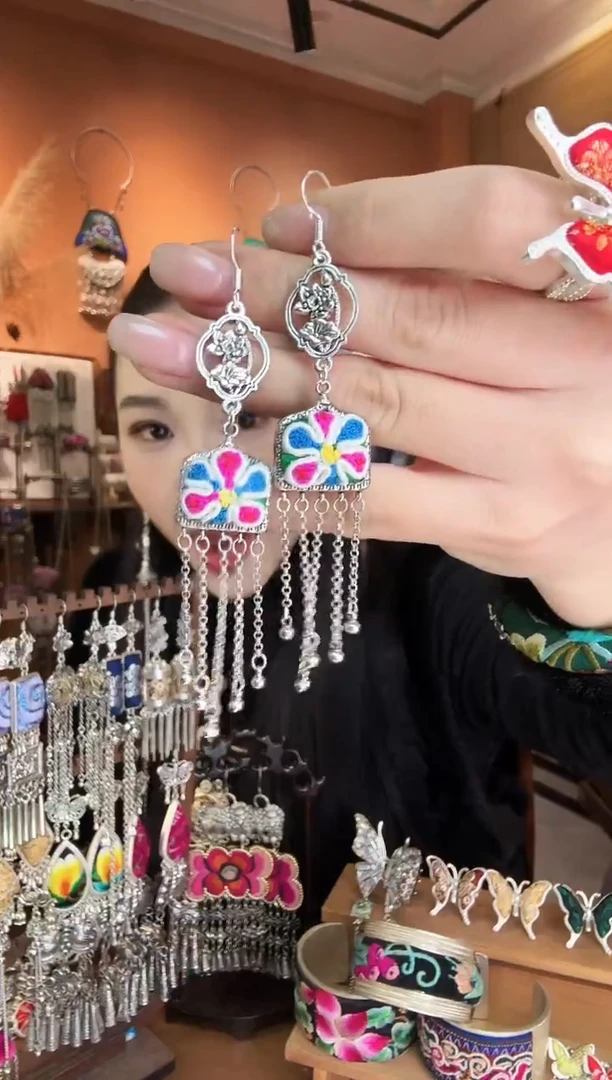 刺绣纯手工民族风耳环