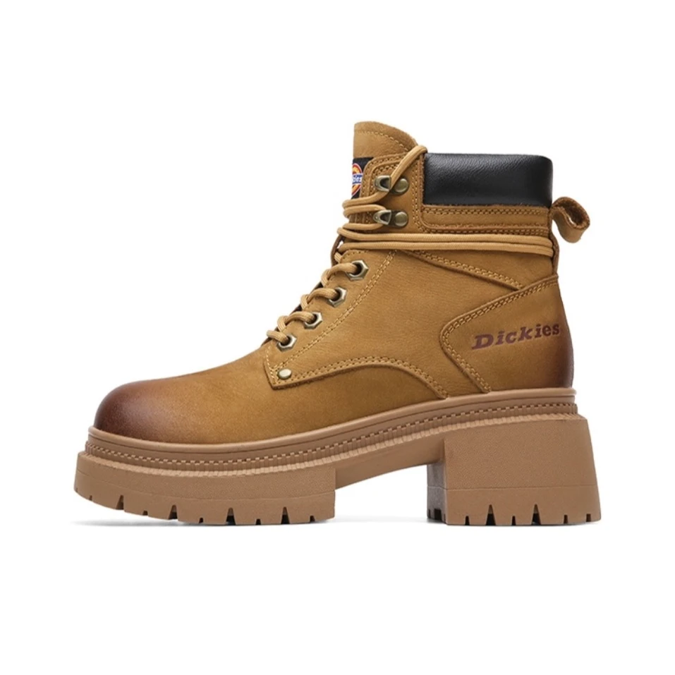 Dickies女款复古休闲高帮黄色马丁靴224W50WK14M-黄色加绒
