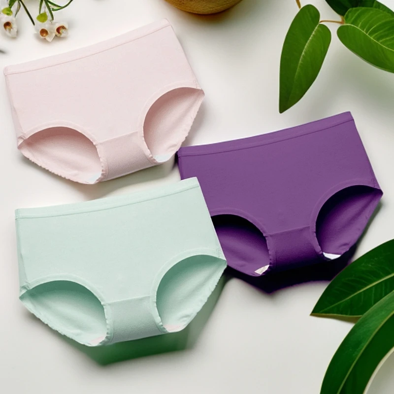 元首舒适简约棉氨中腰女士内裤薄款棉氨运动夏季W19804