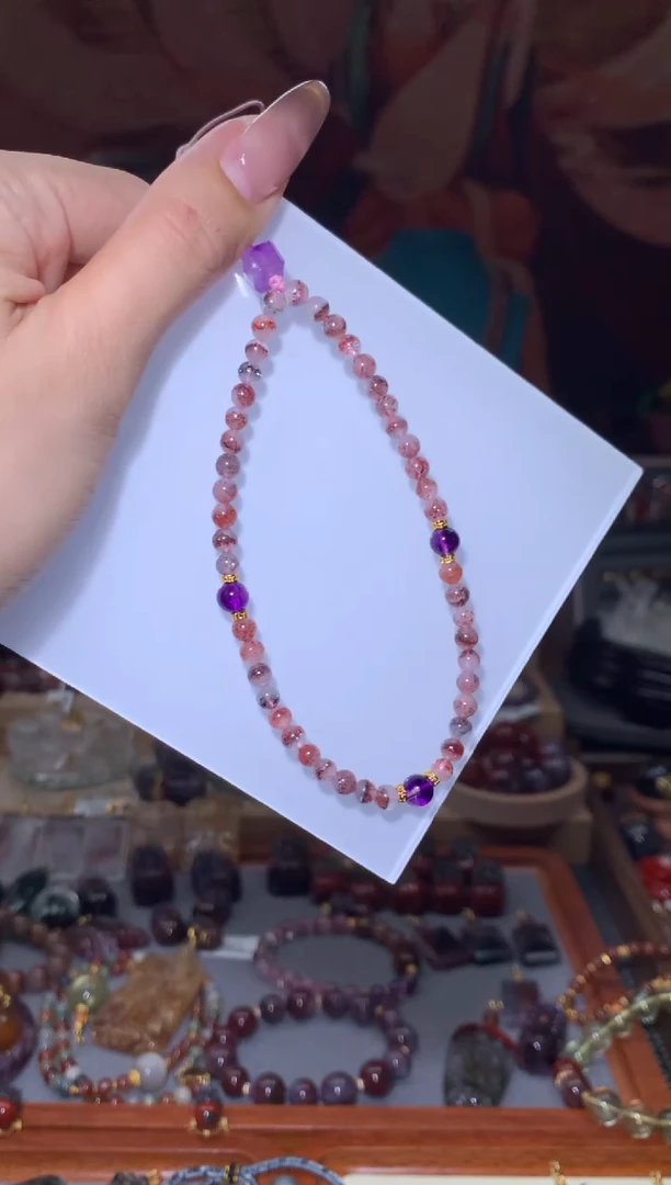 未镶嵌珠宝半成品水晶金草莓手机挂