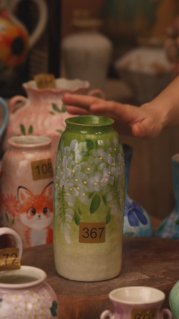 陶瓷367景德镇设计师手作花器摆件侘寂风