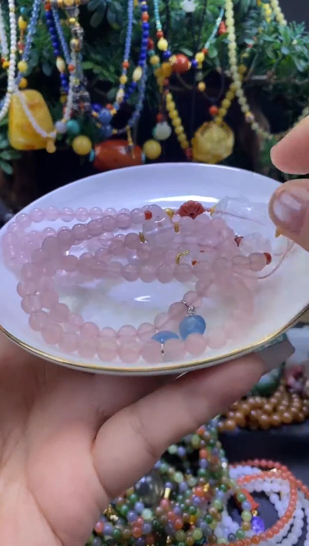 颈饰银S925镶嵌水晶英**️水晶手串