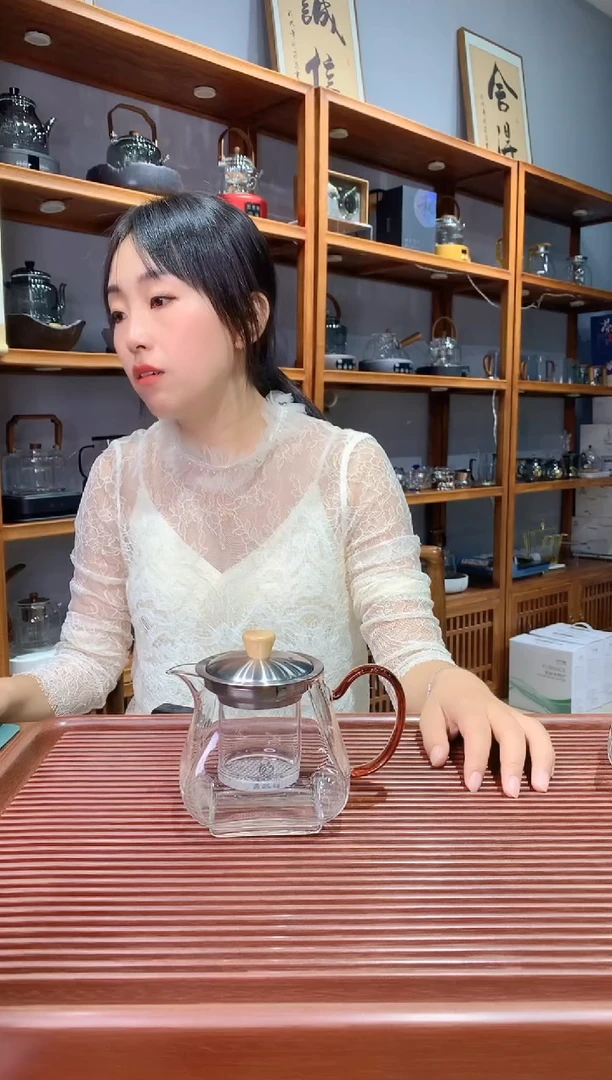 水晶玻璃无盖款鑫凤翔600壶琥珀色