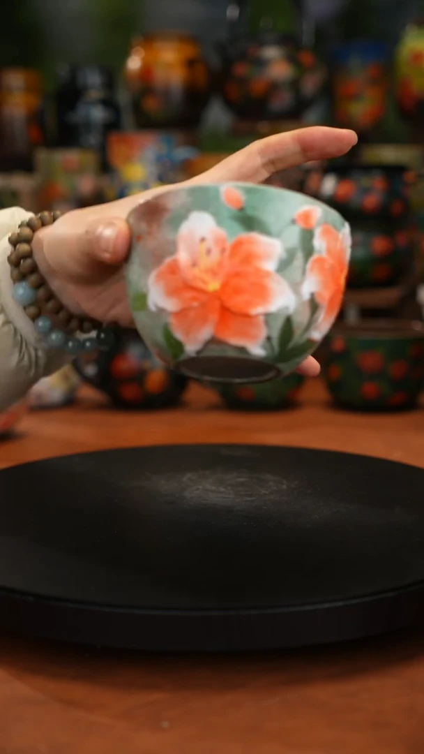 紫砂油画手绘釉下彩