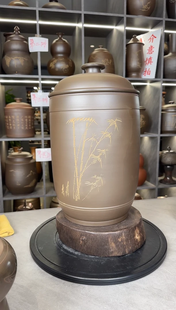 【闪购商品】杯本陶手作坭兴陶8-10斤装茶叶罐手工痕迹