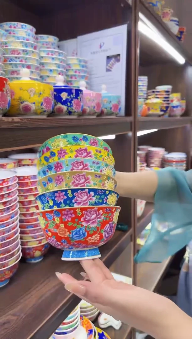 珐琅 5英寸饭碗6个景德镇餐具