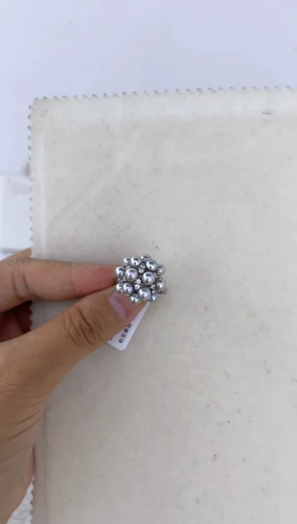 海水珍珠戒指银S925镶嵌戒指