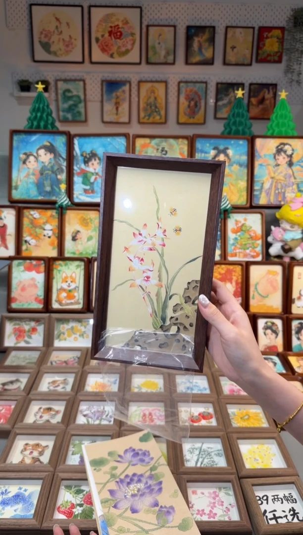 国画太湖石兰花 手绘国画27