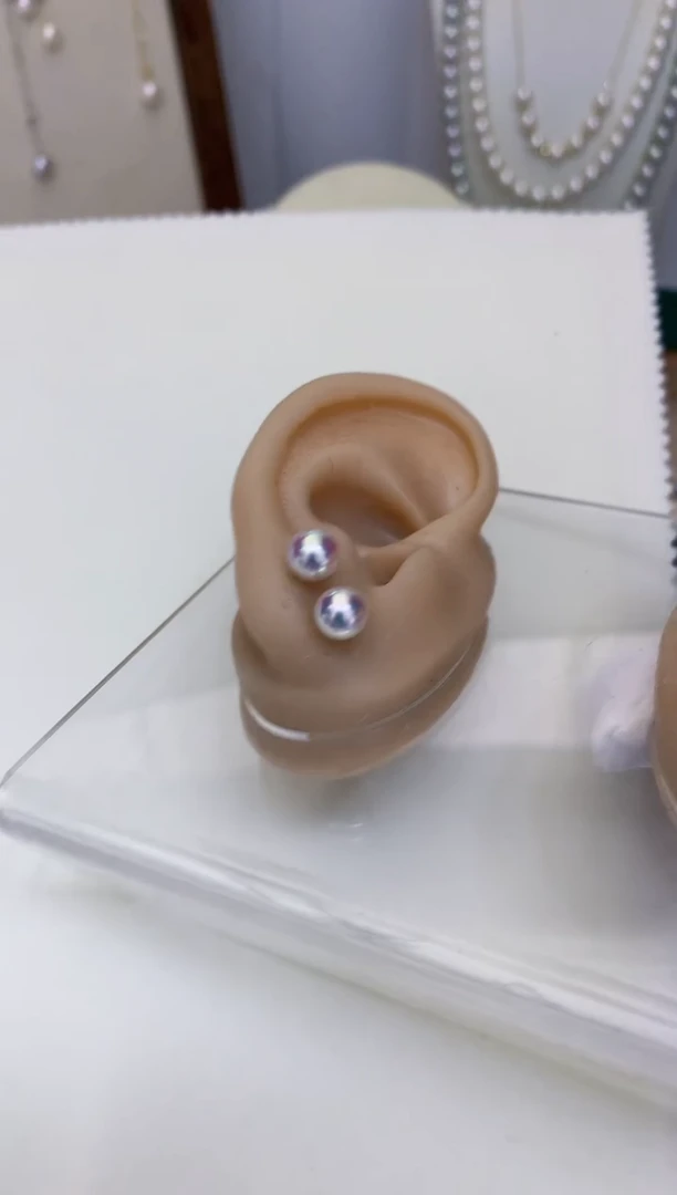 18K金镶嵌海水珍珠饰品6-7素钉定制