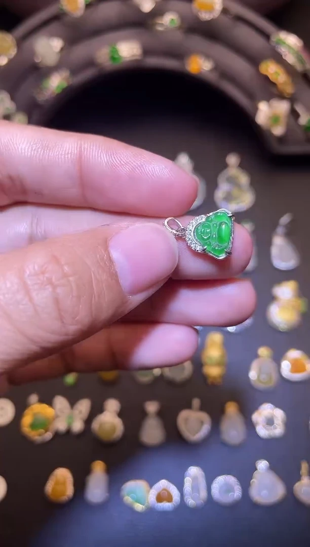 吊坠(不含链)银S925镶嵌翡翠1