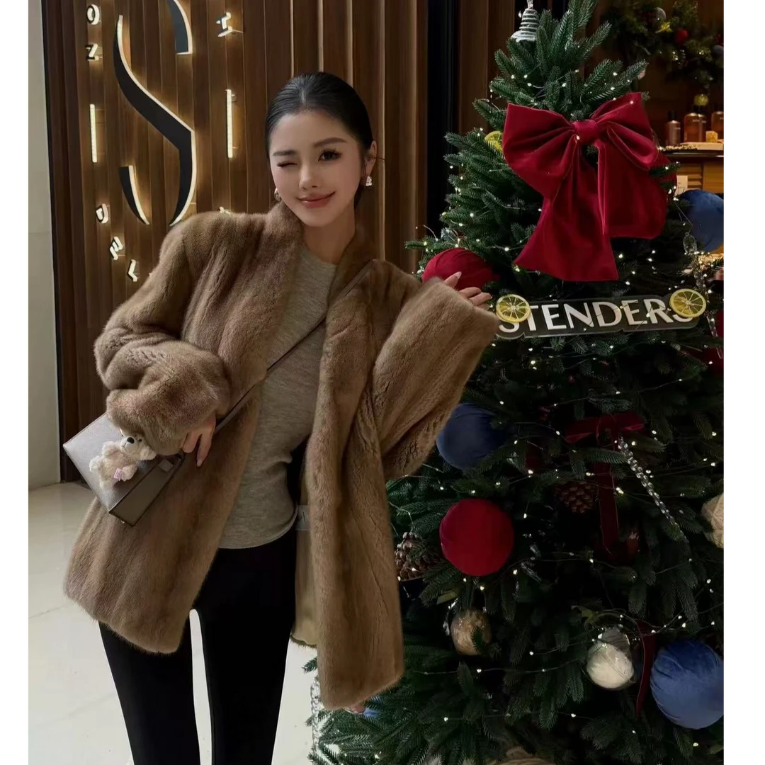 长袖女秋冬中长款V领网红休闲上衣