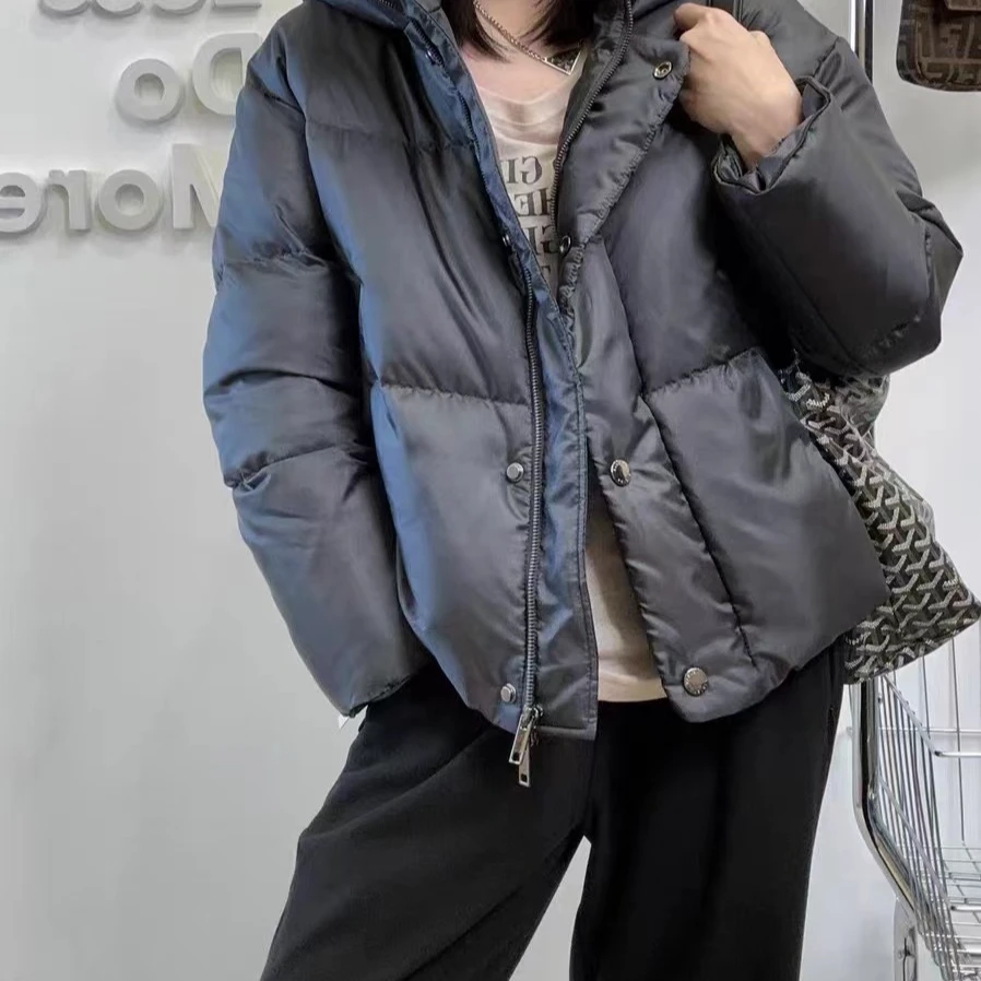 拉链短款女厚款潮流冬季网红韩版女装时尚休闲百搭宽松羽绒服4902