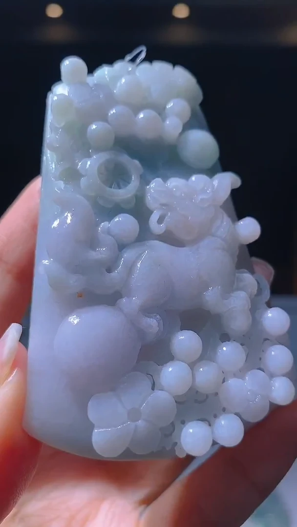 未镶嵌定制翡翠KK翡翠毛货吊坠-21