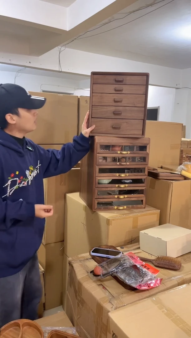 木实木北美黑五斗柜