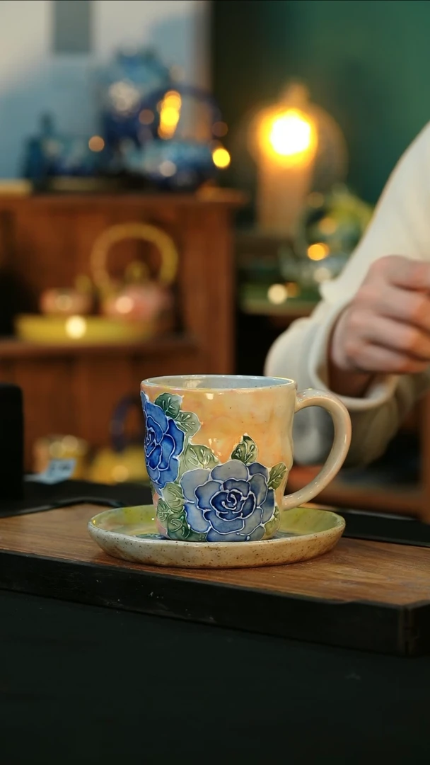 【闪购商品】杯手绘心瓷陶瓷浮力