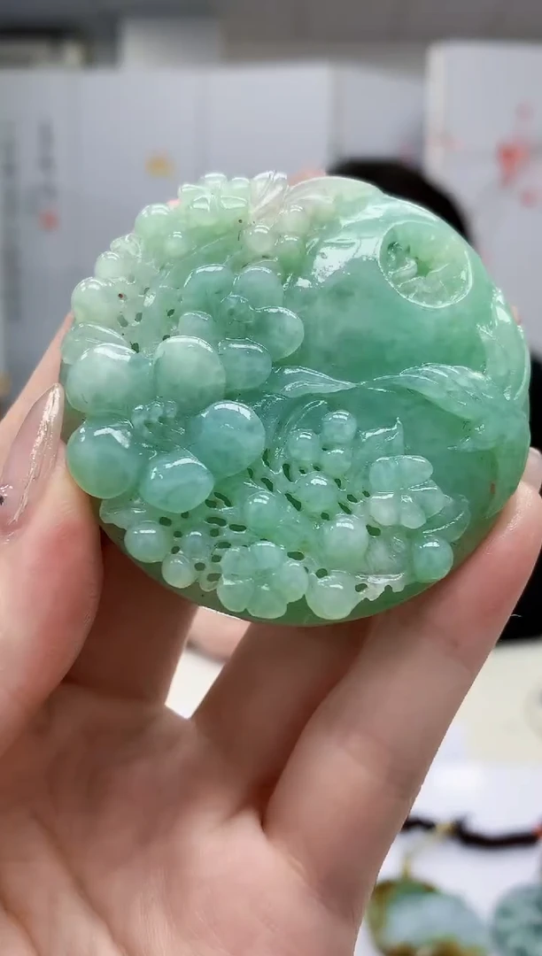 【闪购商品】定制翡翠未镶嵌5060jw-毛货挂件11