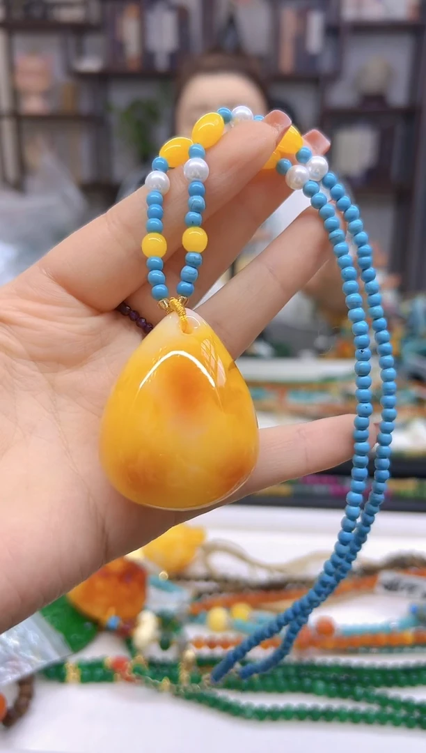【闪购商品】蜜蜡毛衣链未镶嵌M672
