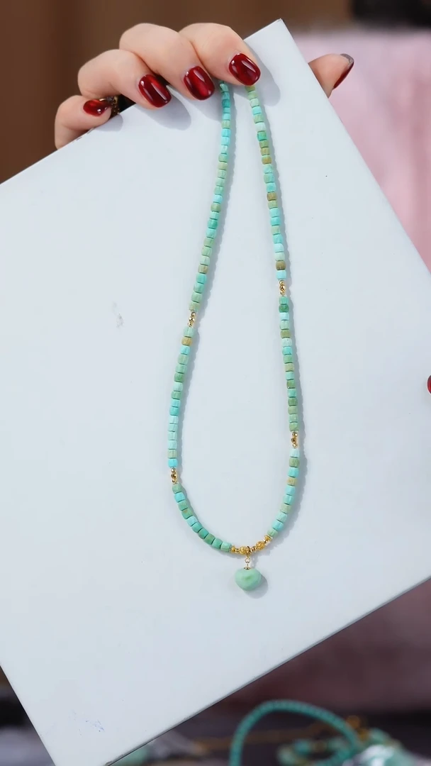 【闪购商品】绿松石项链18K金镶嵌1