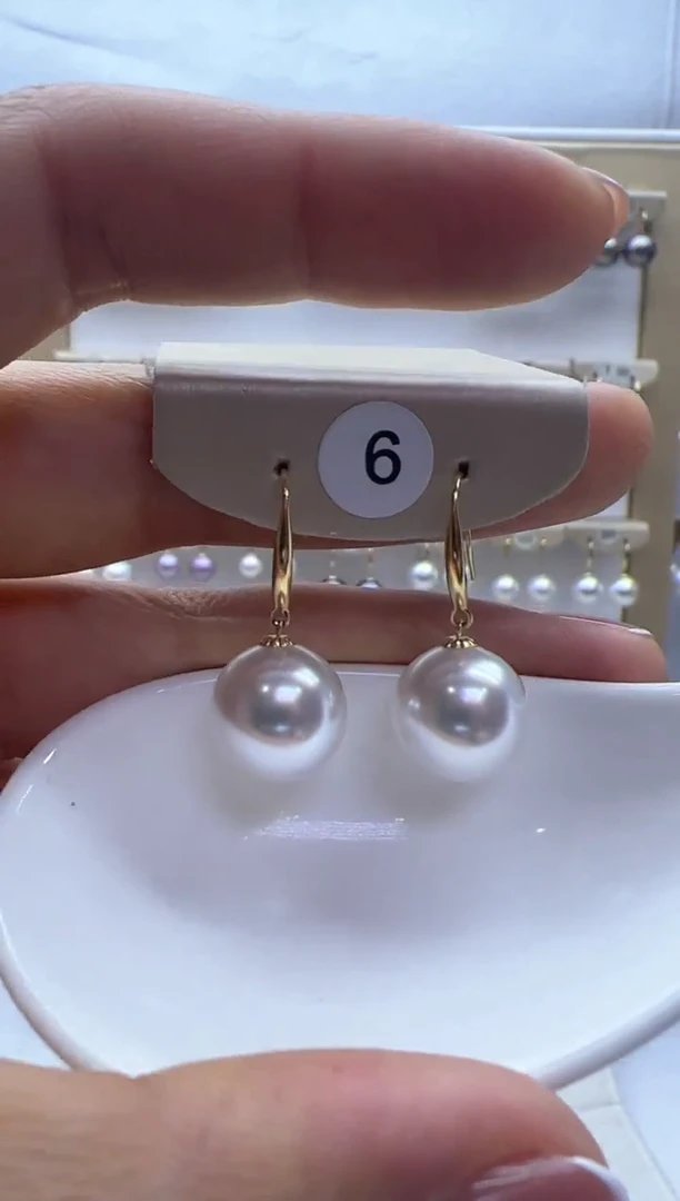 【闪购商品】淡水珍珠耳饰18K金镶嵌6