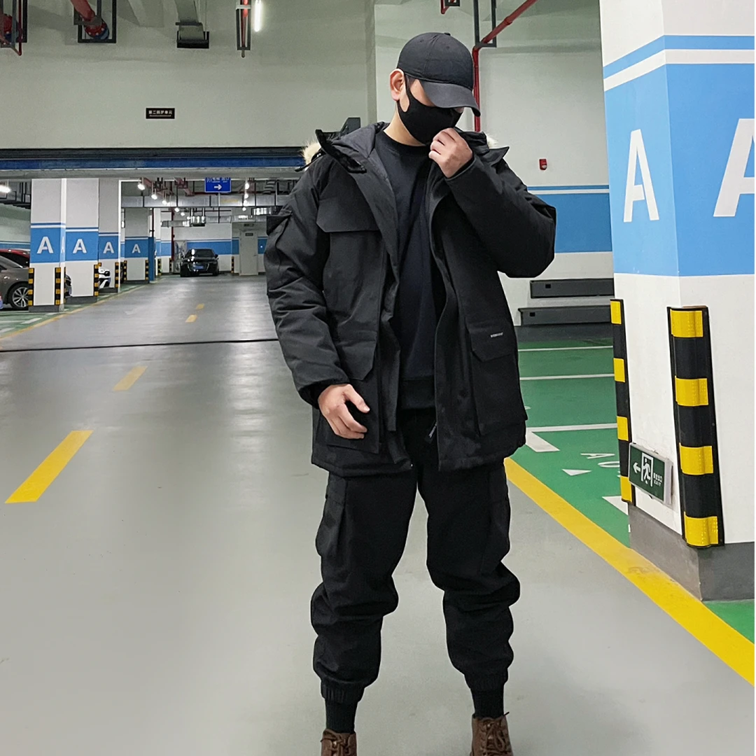 远征系列男女同款防寒防风保暖毛领连帽羽绒服派克外套