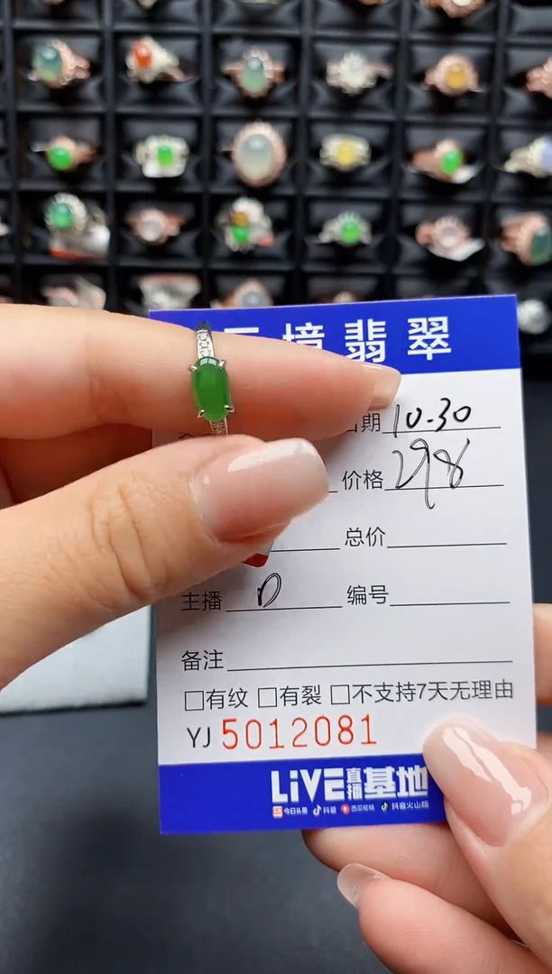银S925镶嵌戒指翡翠2081