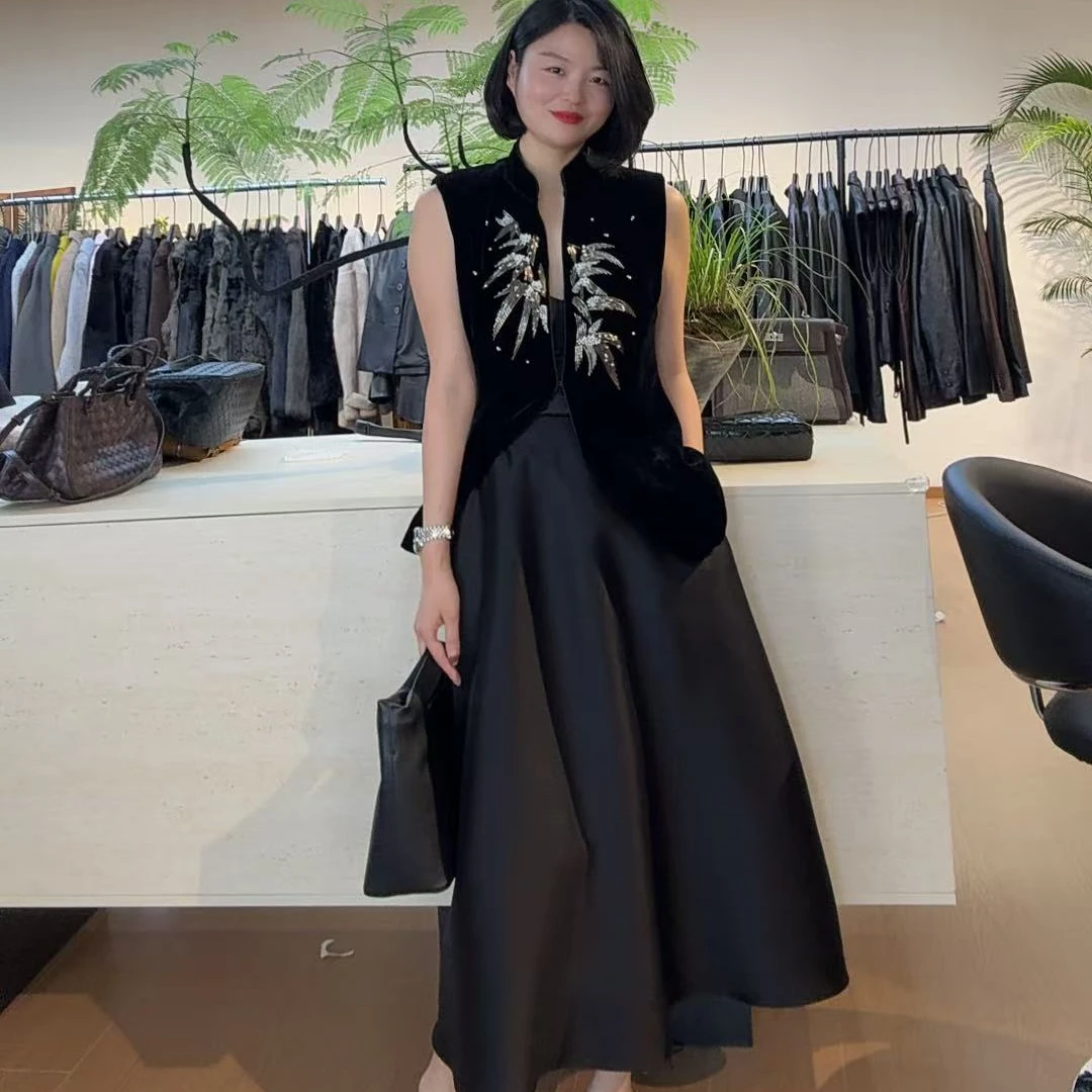 TANTAN 显瘦气质百搭长款修身半裙2678