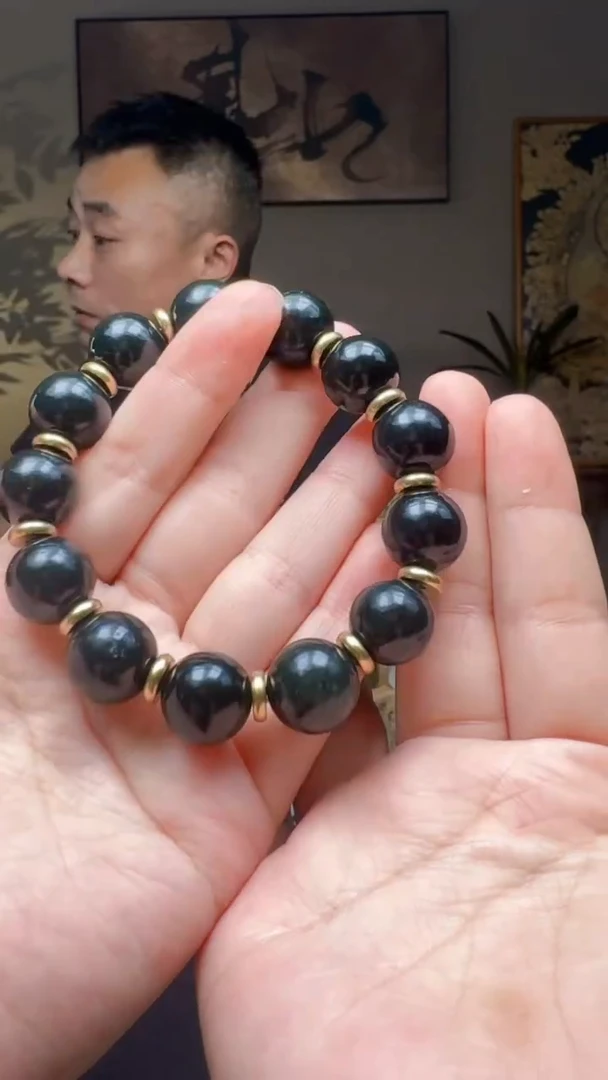 和田玉未镶嵌手链卡14隔片手串
