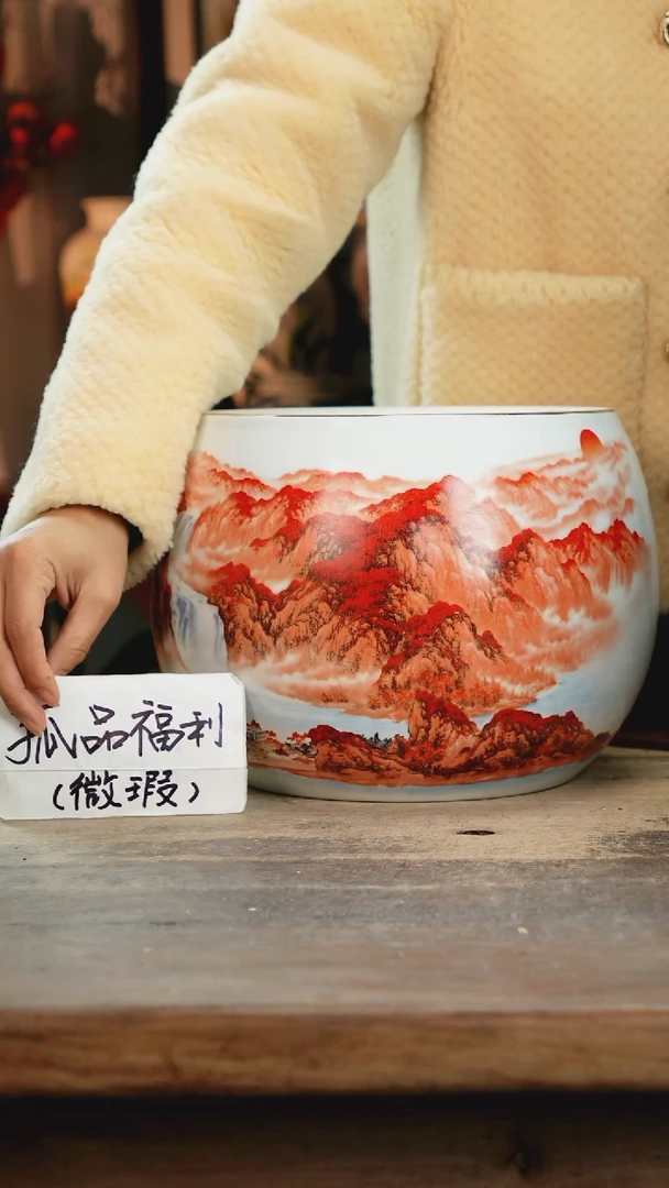 【闪购商品】瓷片景德镇纯手工釉下彩精品花瓶