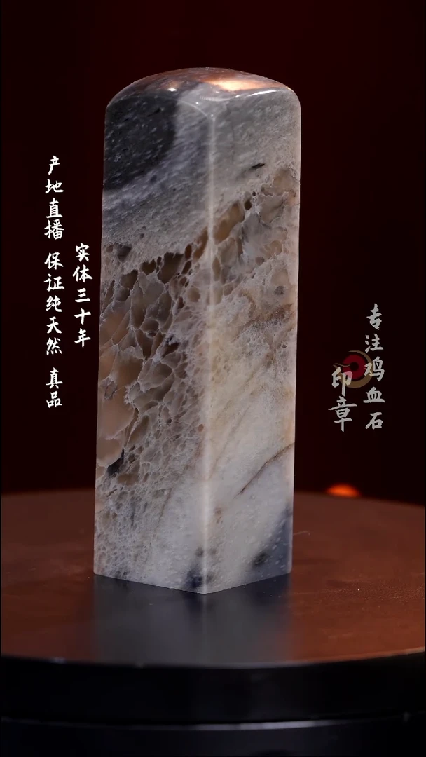 昌化石精品蛇皮冻印章