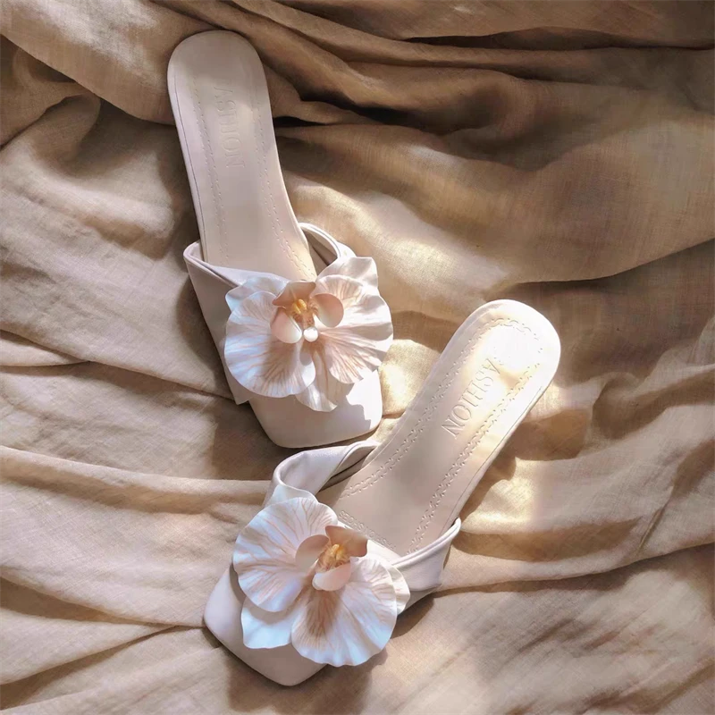 "蝴蝶兰"原创小众绝美仙女风细跟凉鞋夏季新款气质温柔晚晚风鞋子