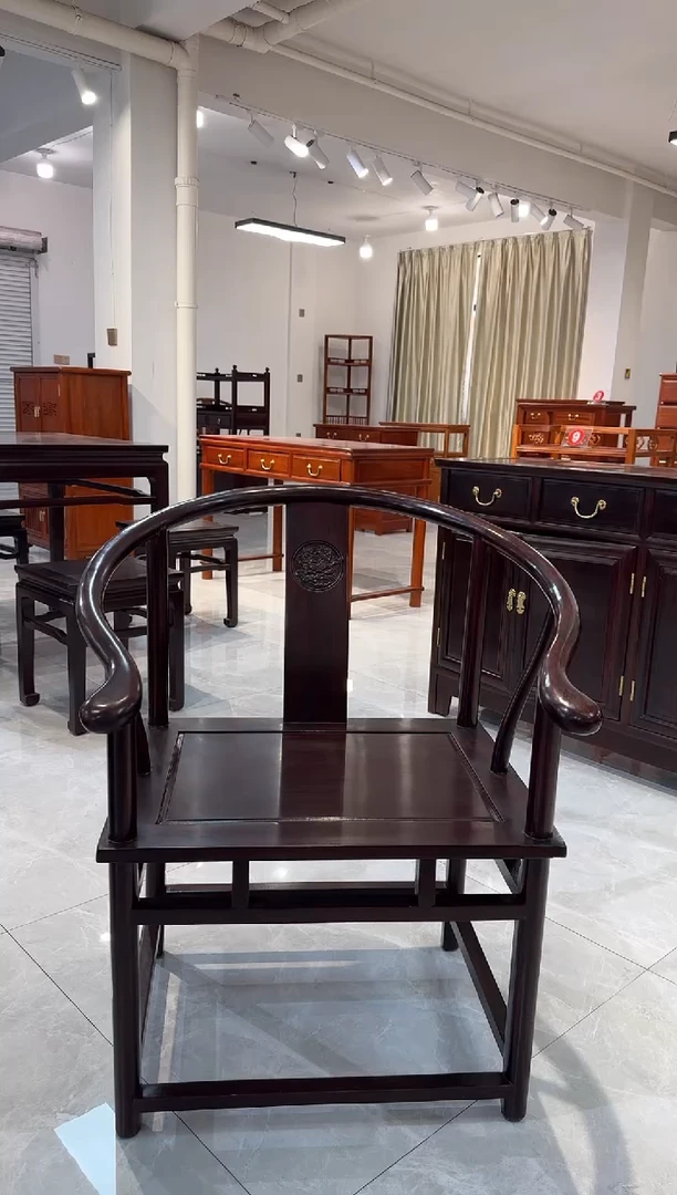 黑酸枝木类书柜质量好 圈椅