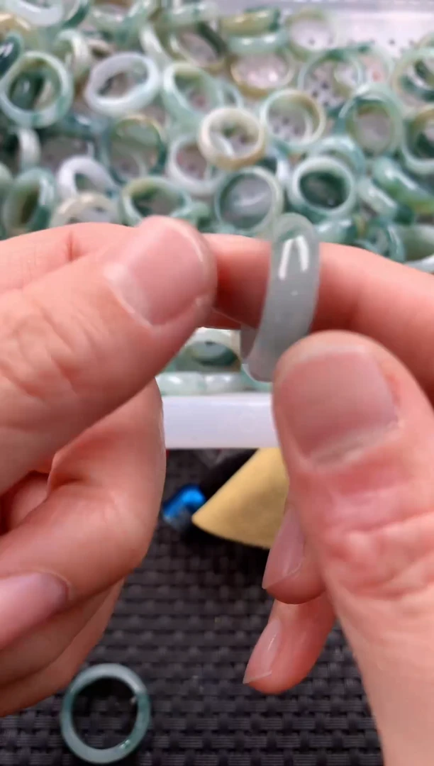 银S925镶嵌戒指翡翠666   55（14）