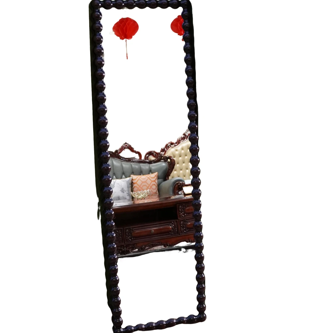 法式复古全身镜家用卧室穿衣镜落地镜玄关装饰镜子