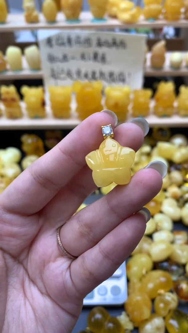 琥珀银S925镶嵌珠宝奇石152琥珀蜜蜡微瑕