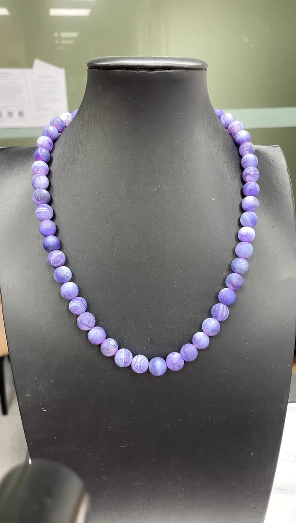 未镶嵌项链玛瑙/玉髓扁鹊玉华玛瑙项链卡10mm 多样性发货其一