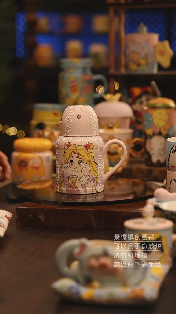 陶瓷景德镇可爱陶瓷釉下彩绘设计师款