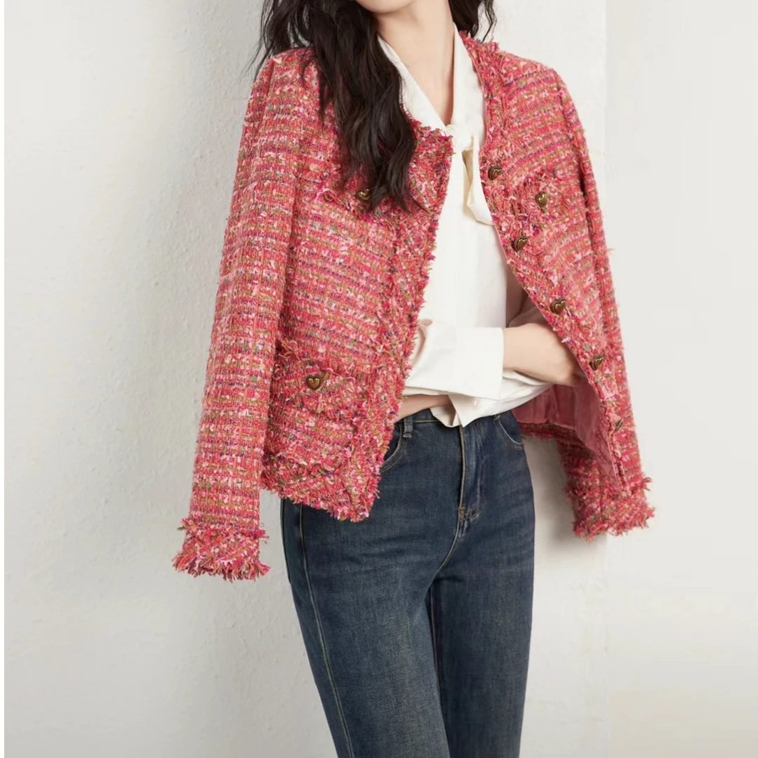 M51I022慕之淇春季羊毛小香风气质名媛高级感编织法式外套